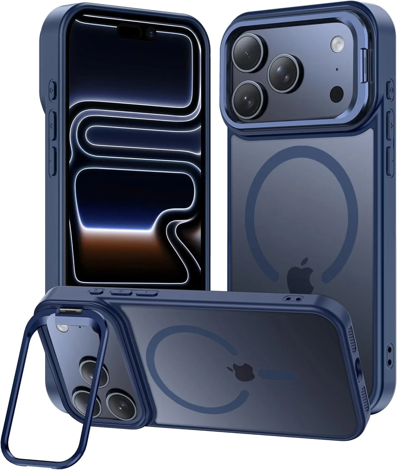 Elzzi Translucent Matte Kickstand Case for iPhone 17 Pro Max